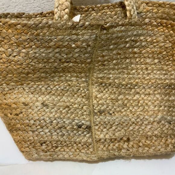 COPY - Allen Roth Natural Jute Woven Shopping Tote Basket Beige Brown, Carry Ha… - Picture 4 of 13